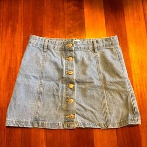 Button Down Jean Skirt